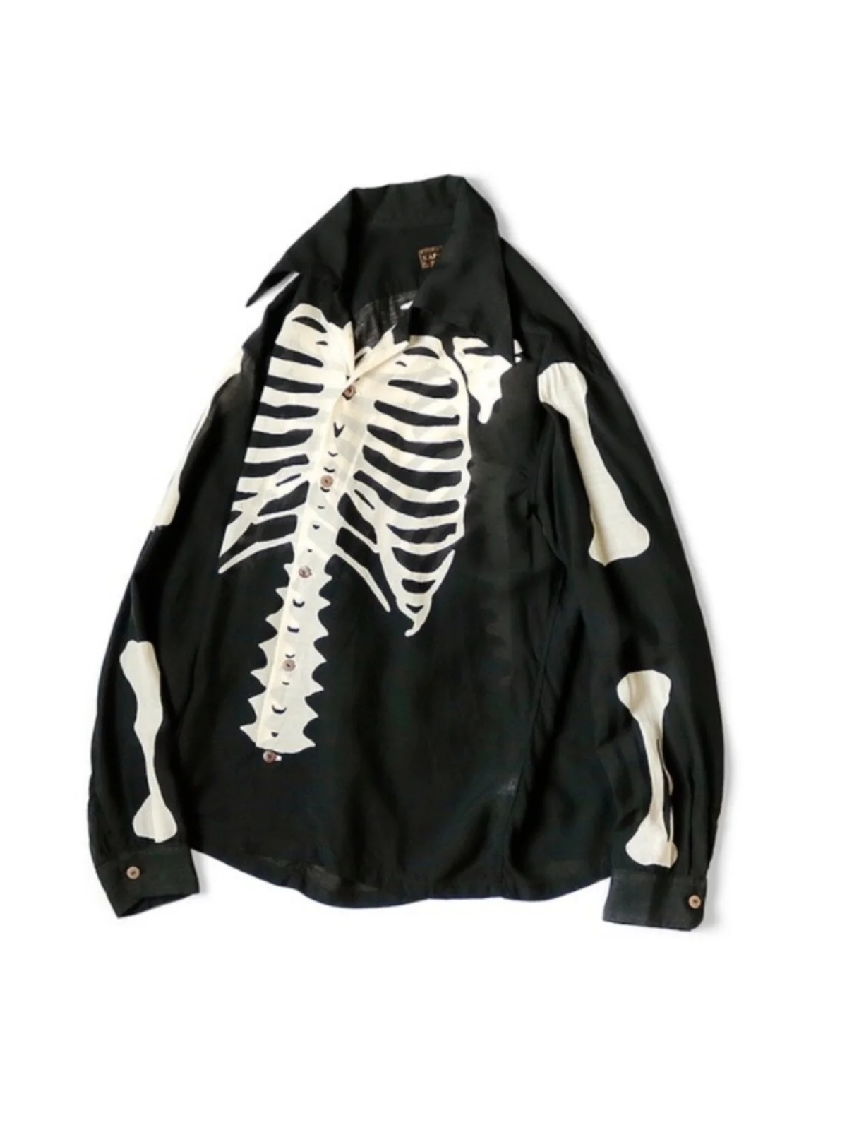 

Kapital 24Aw Japanese Sle Casual Silk Long Sve Printed Collar irt Loose Fit Youth Faion Ice Silk No Iron Treaent