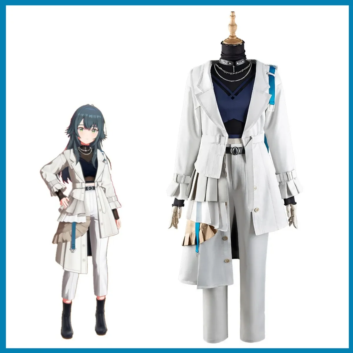 Anime Game Gakuen THE IDOLM@STER Temari Tsukimura Cosplay Costume Trench Coat Uniform Wig Adult Woman Carnival Christmas Suit