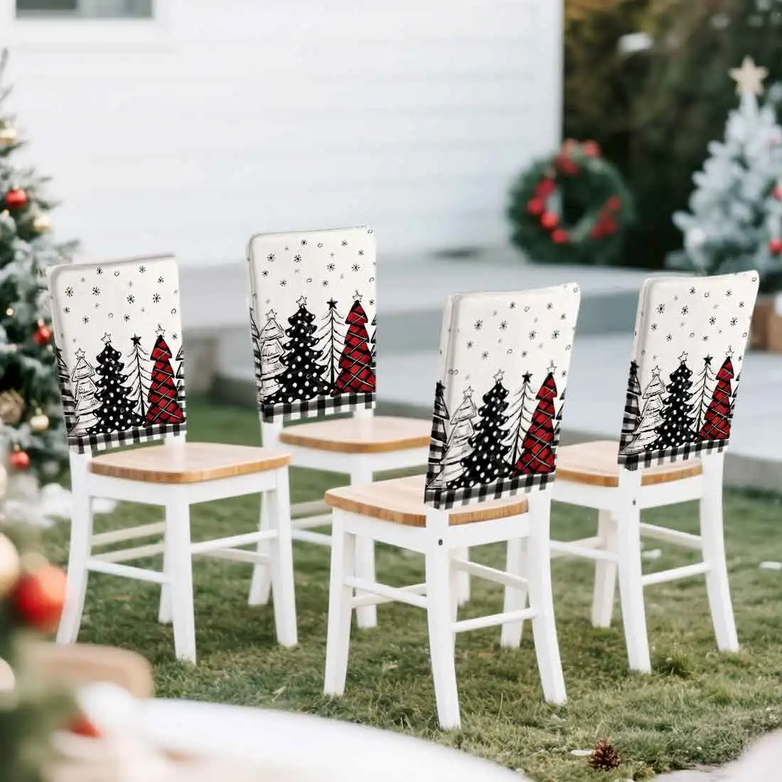 

Чехлы на рождественскую елку, чехлы на стулья, набор из 2/4/6 100% полиэстер, защитный чехол для столовой, офисного банкетного стула