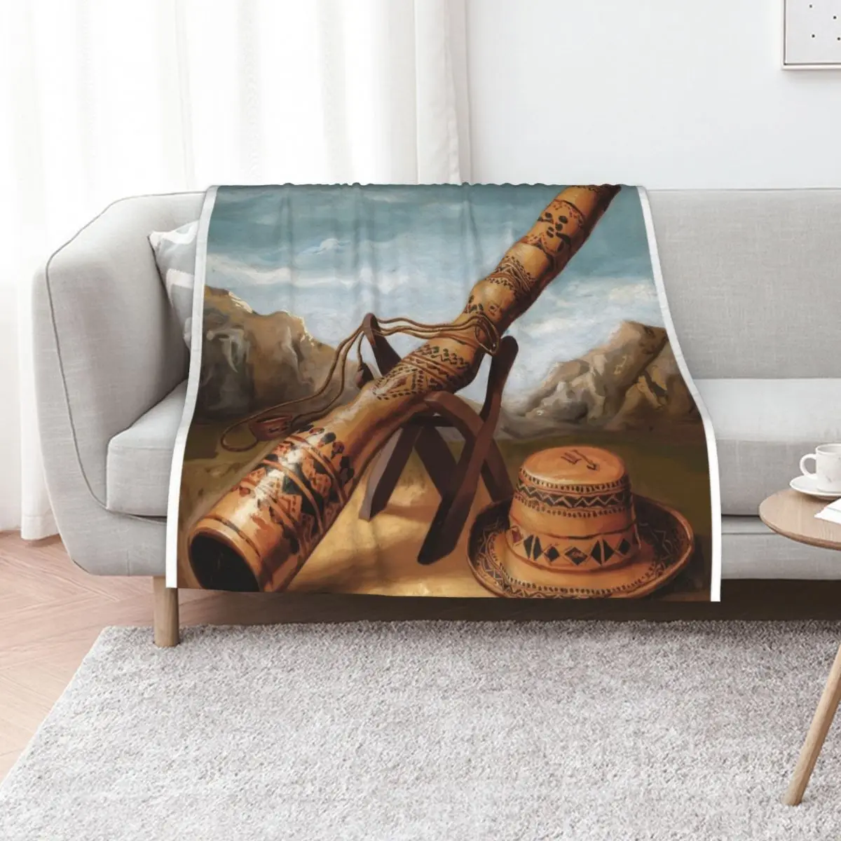 

DIDGERIDOO. Didgeridoo player Throw Blanket cosplay anime anime Flannel valentine gift ideas Blankets