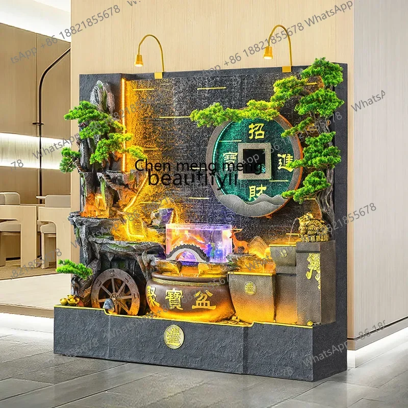 X Q Rockery, flowing water screen, fish pond water feature ornament, waterfall feng shui wheel, courtyard fish tank landscaping