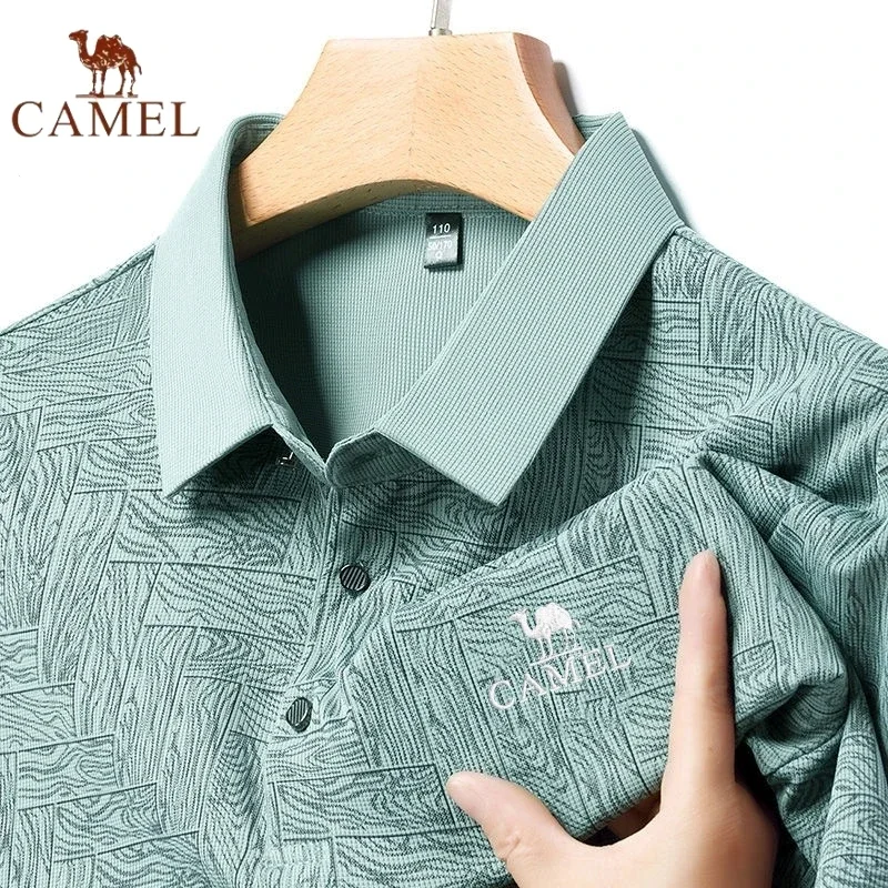 Nuova polo estiva a maniche corte con venature del legno ricamate, edizione coreana, moda di lusso da uomo, casual, traspirante, confortevole