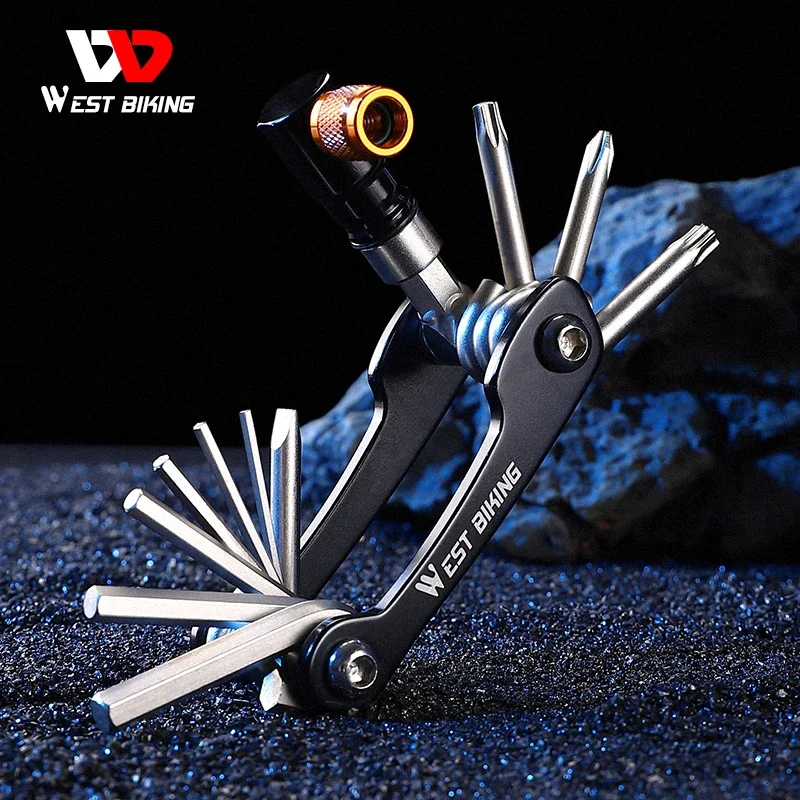 

WEST BIKING Cycling Multifunction Tools Portable Kit CO2 Pump Professional Cr-V Alloy Hex Wrench Screwdrivers Bicycle Multitools