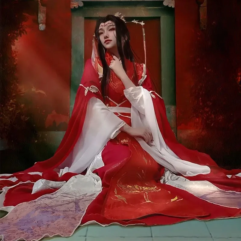 Chinese TV Series 2Ha Immortality Cosplay Costume Chuwanning moran ranwan red Wedding  Cos Dress Ancient Hanfu Full Set