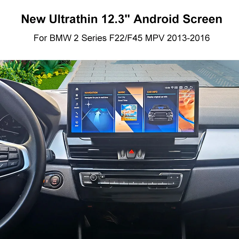 CarNavi Ultrathin 12.3 inch for BMW 2s F45 Mpv F46 Car Multimedia Android 256g Wifi Gps 4g Sim Real Hd1920 Radio Map Navigation