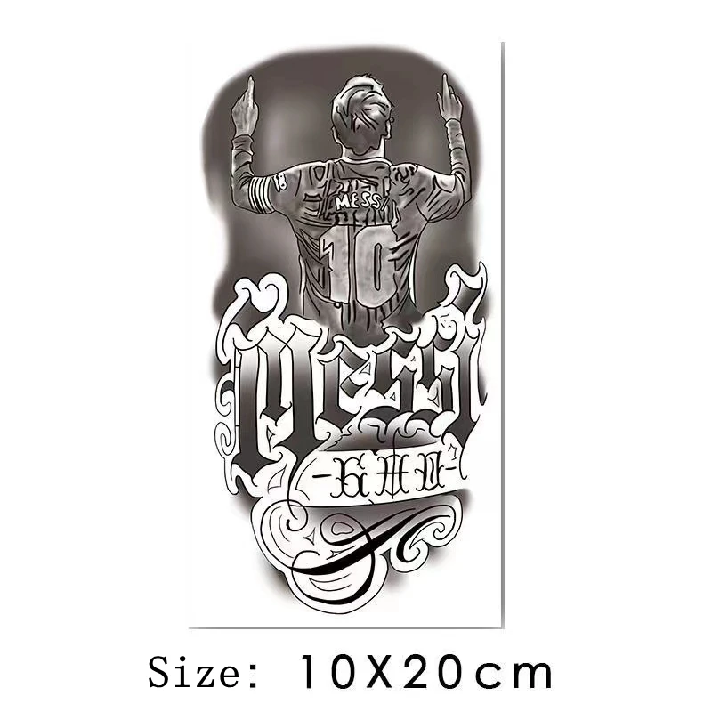 Football Characters LEO Waterproof Lasting Tattoo Stickers Totem Arm Leg Artistic Fake Tattoo Men Faux Tatouage Cool Tatuajes