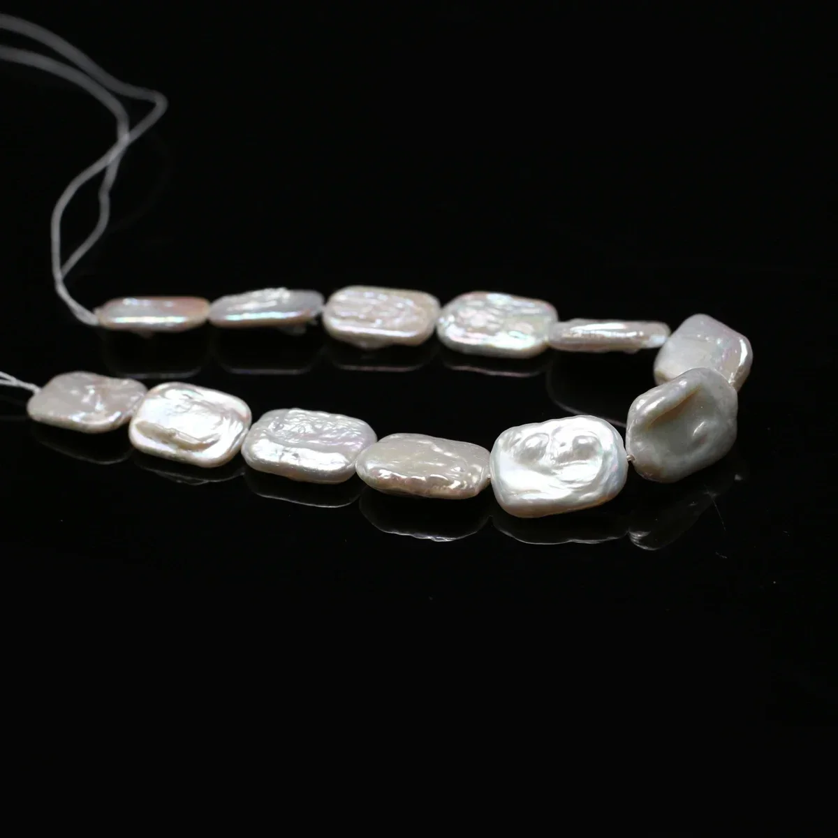 12x16mm Rechteckige Perlen 18cm Natürliche Süßwasserperlen-Strang für Schmuckherstellung DIY Armband Ohrringe Zubehör – Detail 4