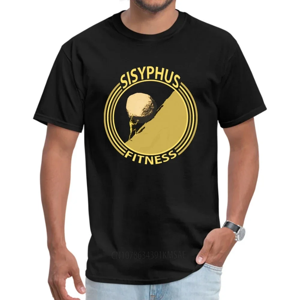 Sisyphus Fitness yellow T Shirt for Men Germany ized Summer/Autumn Tees Short Sleeve Hip Hop Comics T-shirts Pure Cotton