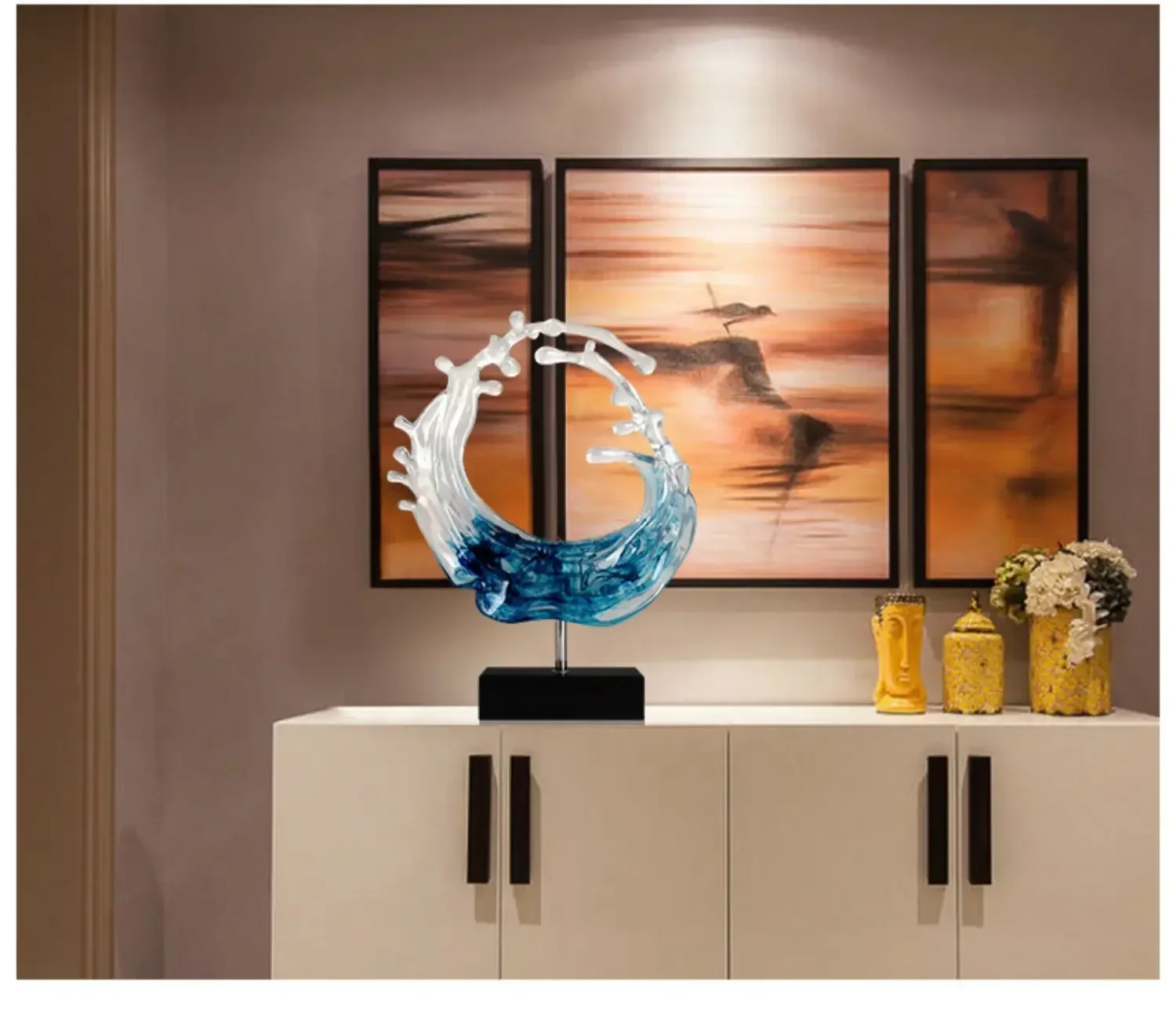 

Абстрактная скульптура-орнамент для декора лобби отеля, креативное мягкое украшение, изделия из прозрачной эпоксидной смолы