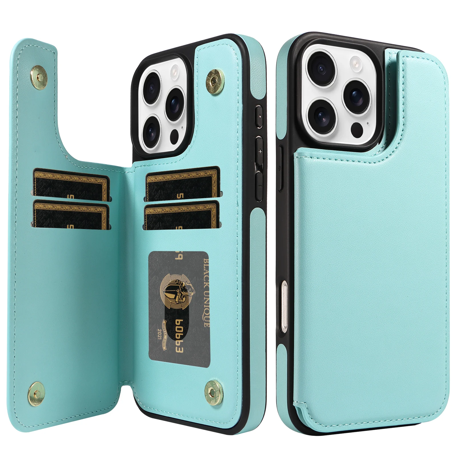 Flip-Wallet-Handyhülle für iPhone 18 Pro Max 17 16 Pro 15 Plus 14 13 12 11 RFID-Schutz mit Kartenfach Luxus-Schutzhülle – Detail 10