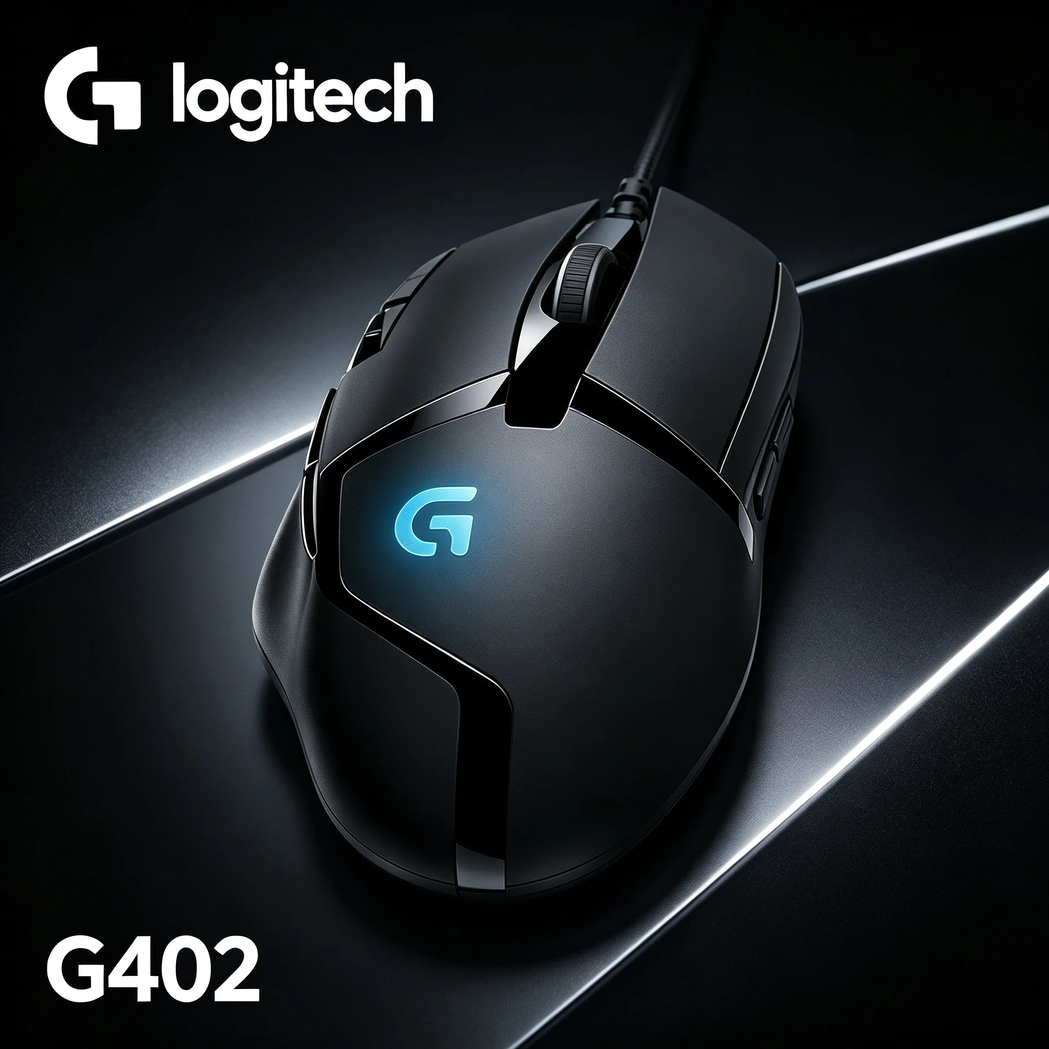 Logitech G402 Wired Gaming Mouse Hyperion Fury 4000 DPI Max Resolution Ergonomic Mice For Laptop Gamer