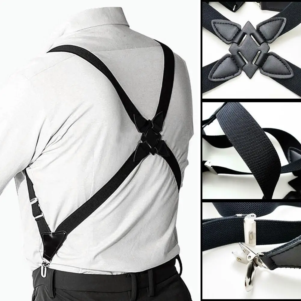 Men\'s Suspenders Braces Adjustable Unisex Braces X Shape Suspender Clip on Belt Straps Suspensorio Fashion Apparel Accessories