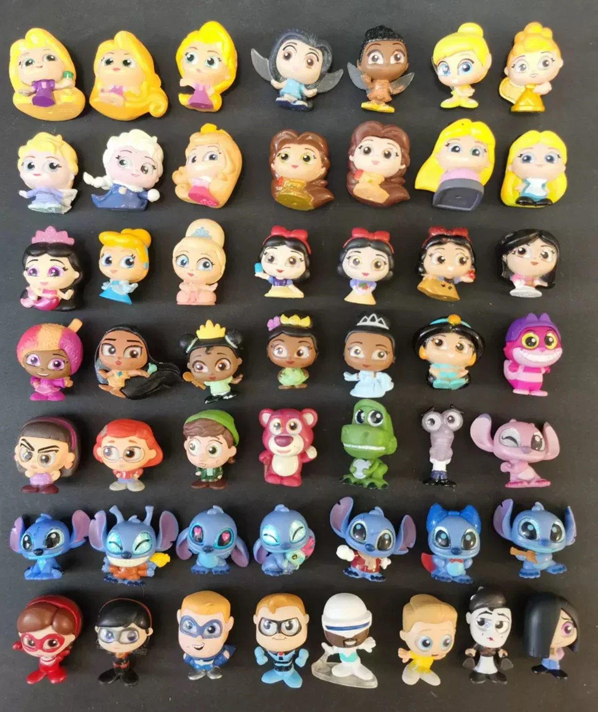 Disney doorables figuras dos desenhos animados 10/20/50 pçs kawaii mickey mouse princesa anna elsa vidro grande olhos boneca série coletar presente do miúdo
