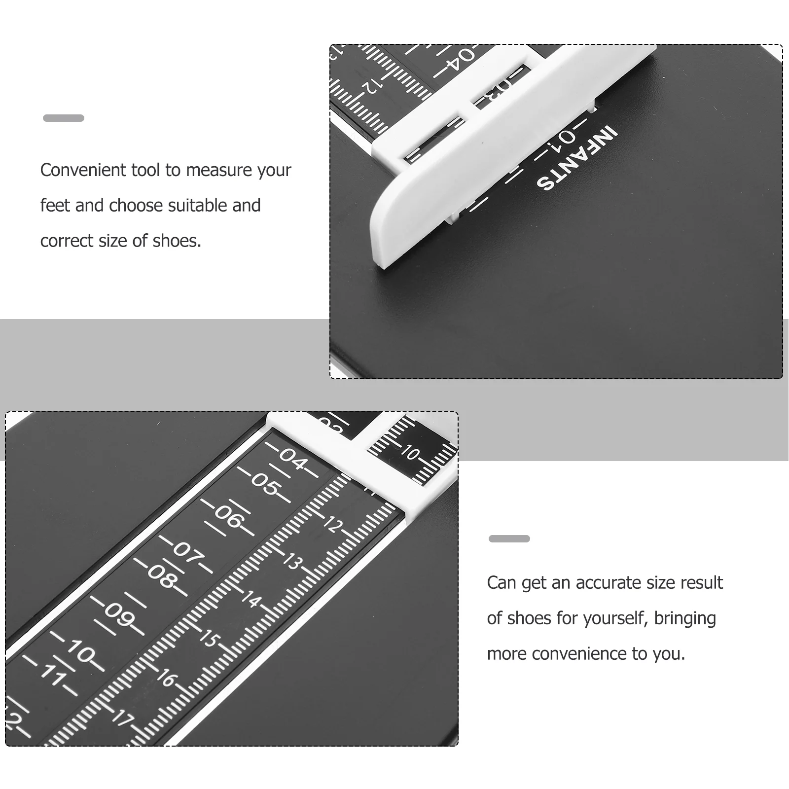 2 Pcs Measurement Ruler Shoe Sizer Foot Measuring with Chart Kids Gauge Device Tool Shoes Feet Men's