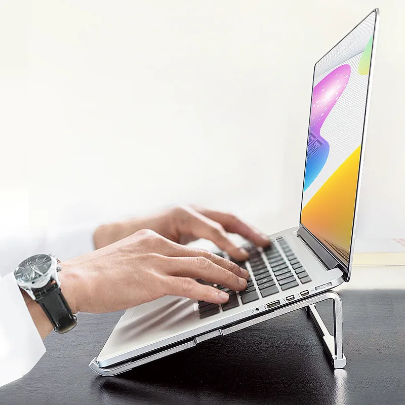 Laptop Holder Foldable Portable Metal Notebook Storage Holder Computer Heat Dissipation Heightening Rack