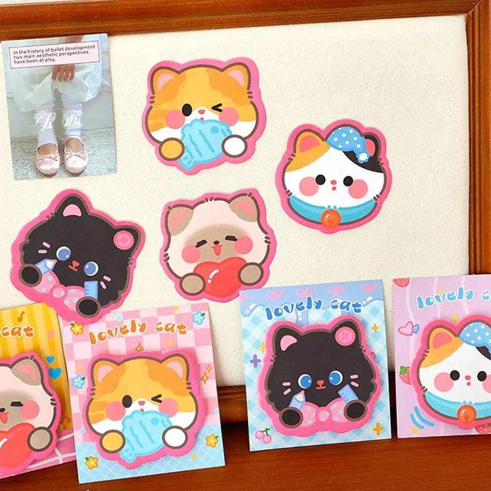 30 قطعة/المجموعة ورقة سمك القط على شكل ورق ملاحظات لاصق لا تتلف بسهولة ملاحظات لاصقة لزوجة قوية ملاحظات المفكرة طالب #4
