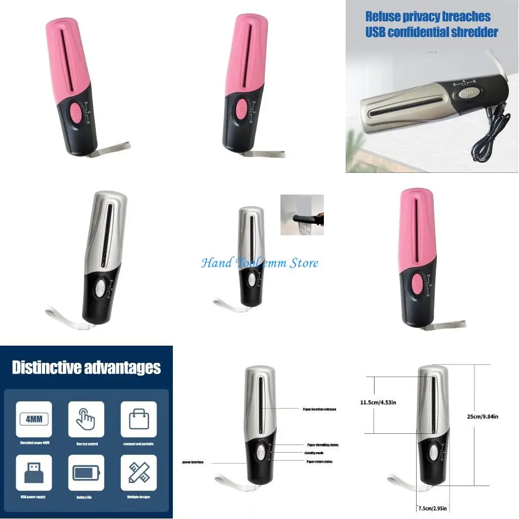 

H37F Compact USB Battery Powered Electric for Confidential Paper Home Office