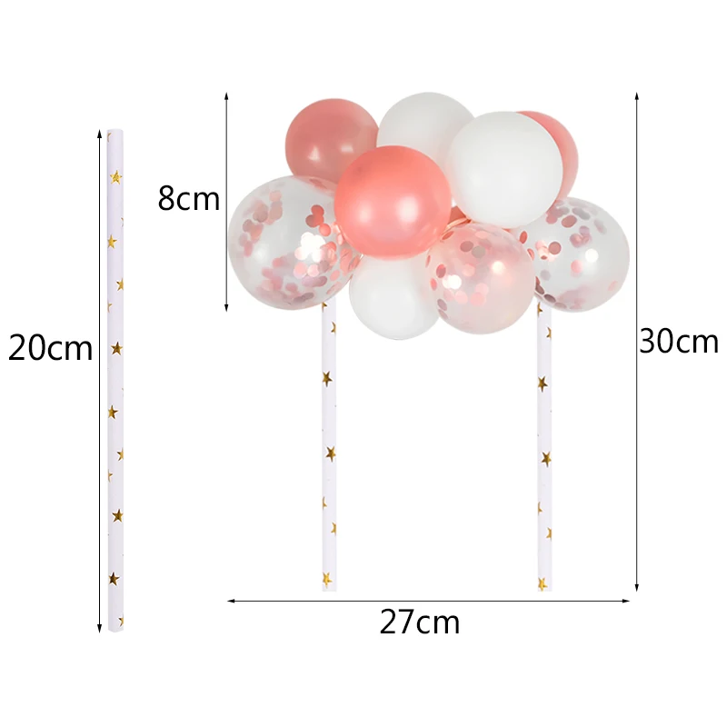 10pcs 5inch Balloon Cake Topper Mini Cofetti Ballon Birthday Party Decoration Kids Birthday Baby Shower Wedding Cake Decorating