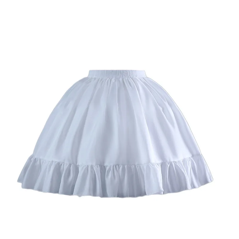 Women Girls Crinoline Short Petticoat 2 Hoops Victorian Skirt Ball Gown Elastic Waist Underwear Half Slip Underskirt