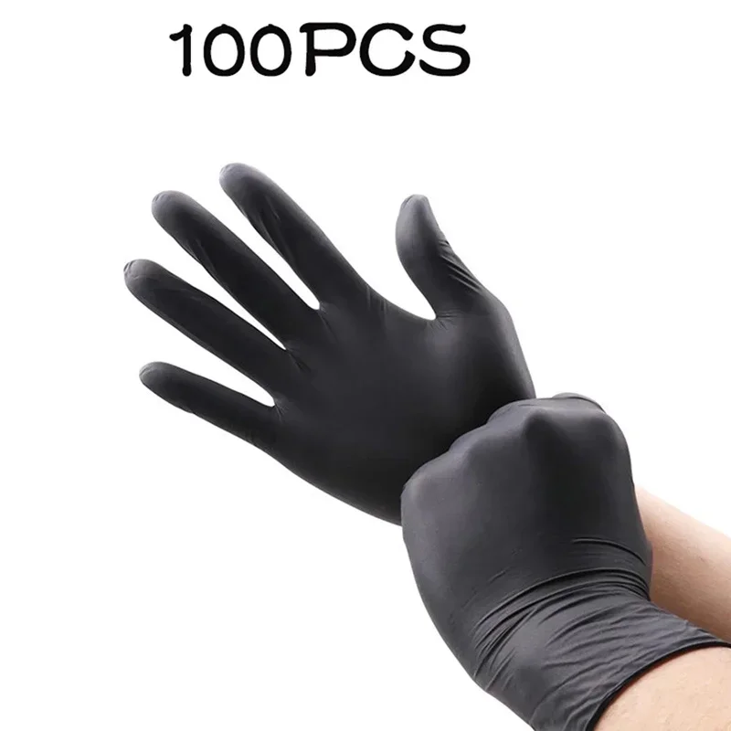 Housework Strong Black Disposable Nitrile Gloves PVC Latex Free AntiStatic Garden Pet Care Tattoo Work Oil-proof Gloves