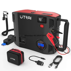 Utrai-エアコンプレッサー付きポータブルジャンピングスターター、2000aパワーバンク、インフレーターポンプ、12v、スタートデバイス、カーブースター、odm