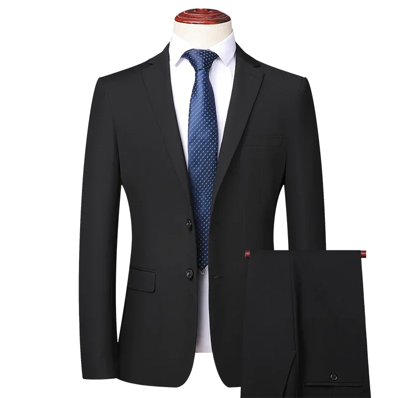 

Костюм 8XL (пиджак + брюки) Мужской корейский вариант молодежи Элегантный модный простой повседневный джентльменский костюм шафера Костюм из 2 предметов