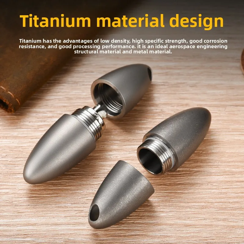 Hanging Neck Lighter Movement Multi-function Lightweight Portable EDC Tool Waterproof Titanium Alloy Sealed Compartment Medicine