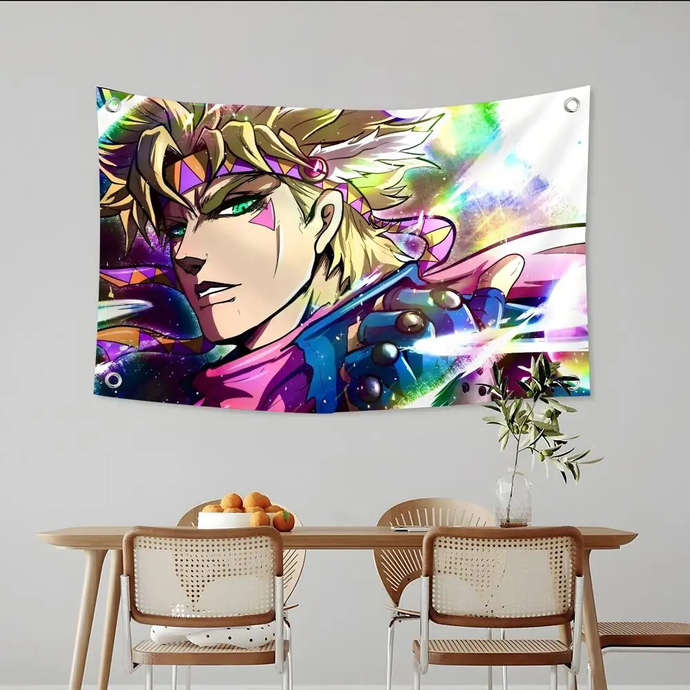 Anime JoJo Bizarre Adventure Flags Custom Camping Outdoor Garden room Decor Backdrops Wall Art Family Gifts