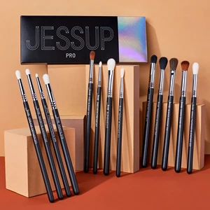 Jessup Eye Makeup Brushes Set Kuas Pencampur Mata Profesional Campuran Sintetis Pensil Lipatan Bayangan Smoky T338 12 kuas jessup penjualan terbaik - №