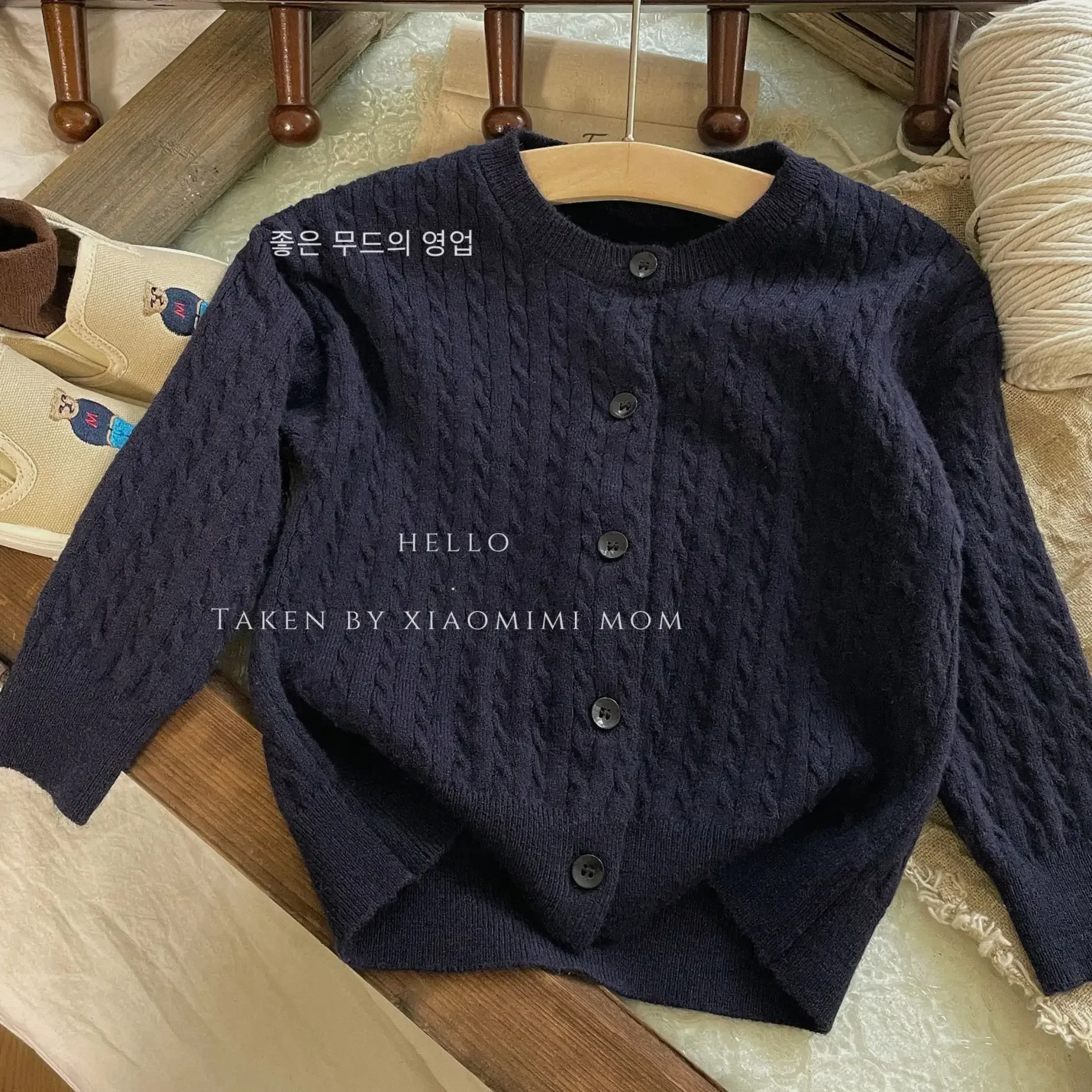 Korean Style Autumn Baby Boys Girls Knitted Sweaters Beige Blue Single Breasted Coats Cardigans Kids Outwears