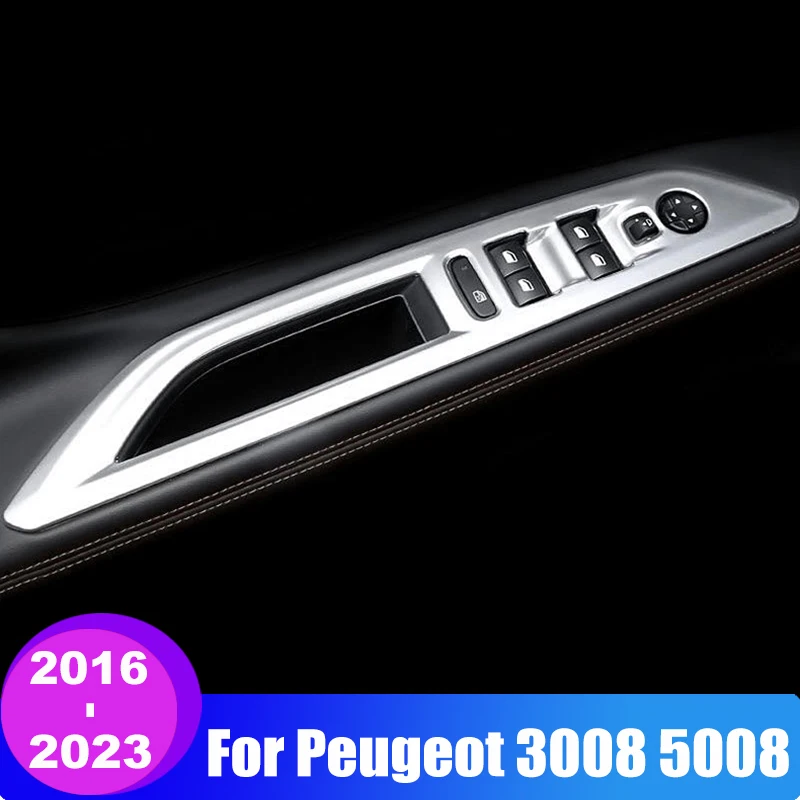 

Для Peugeot 3008 5008 GT Hybrid 2016 2017 2018 2019 2020 2021 2022 2023 Автомобильное стекло, кнопка подъема, панель переключателя, наклейки на крышку