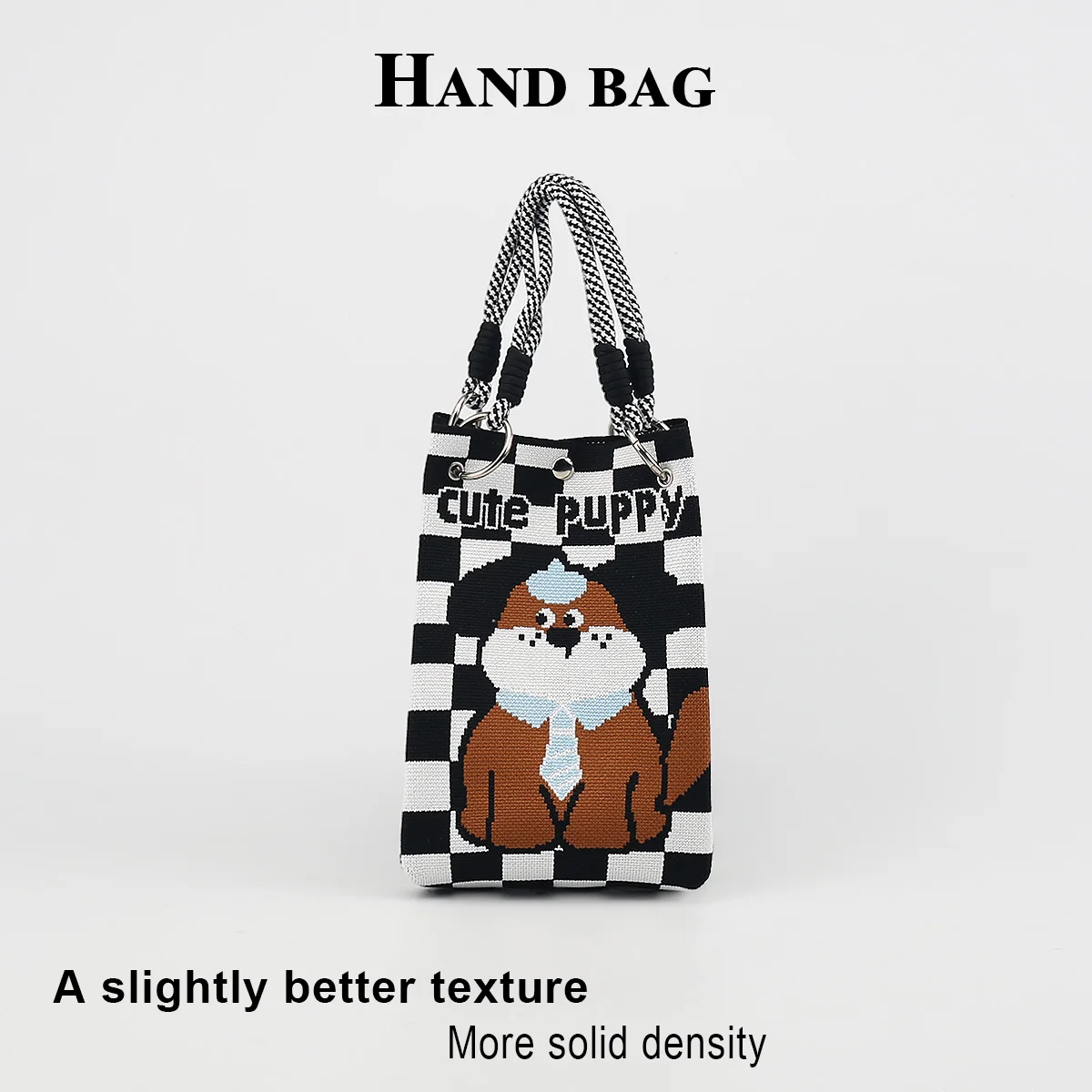 Women's handbag with cute cartoon patterns, equipped with a detachable safety clasp, made of durable polyester fabric that is lightweight and foldable, suitable for work, commuting, casual outings, and beach trips, ver
