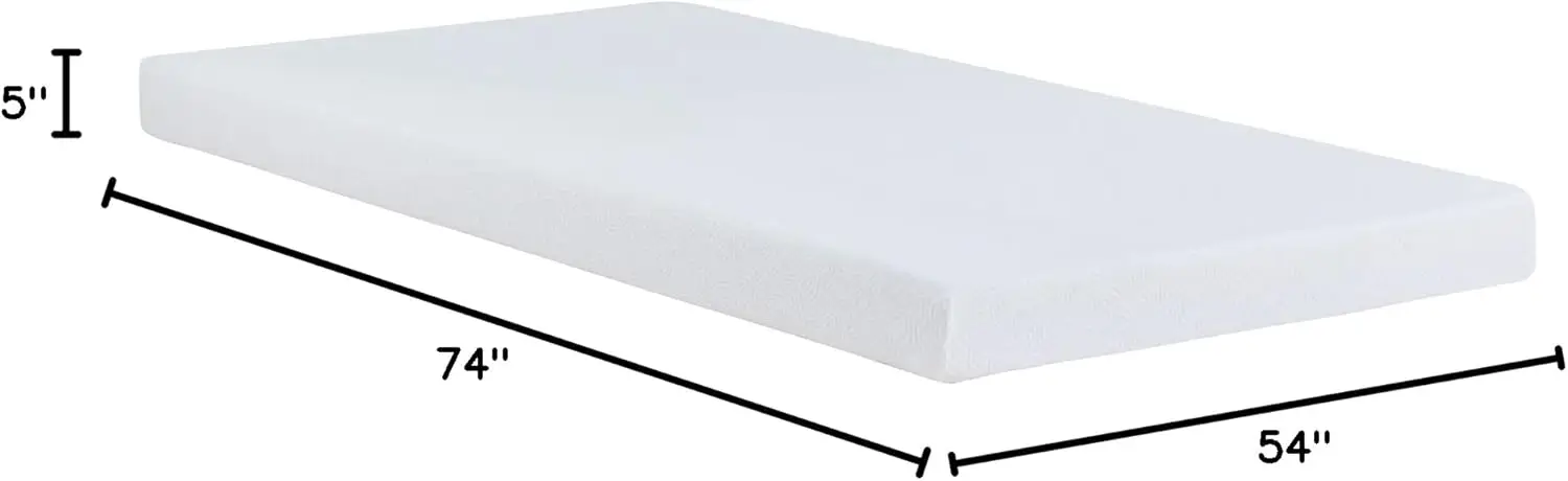 Matelas en mousse à mémoire de forme, matelas optimiste, lit à profil bas, matelas complet de 5 pouces