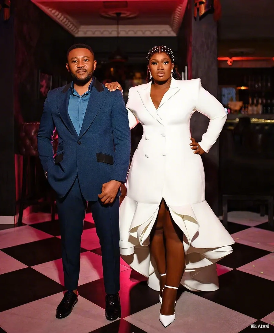 Plus size feminino vestido de noite personalizado branco babados blazer feminino celebridade mostrar wear ternos de baile uma peça