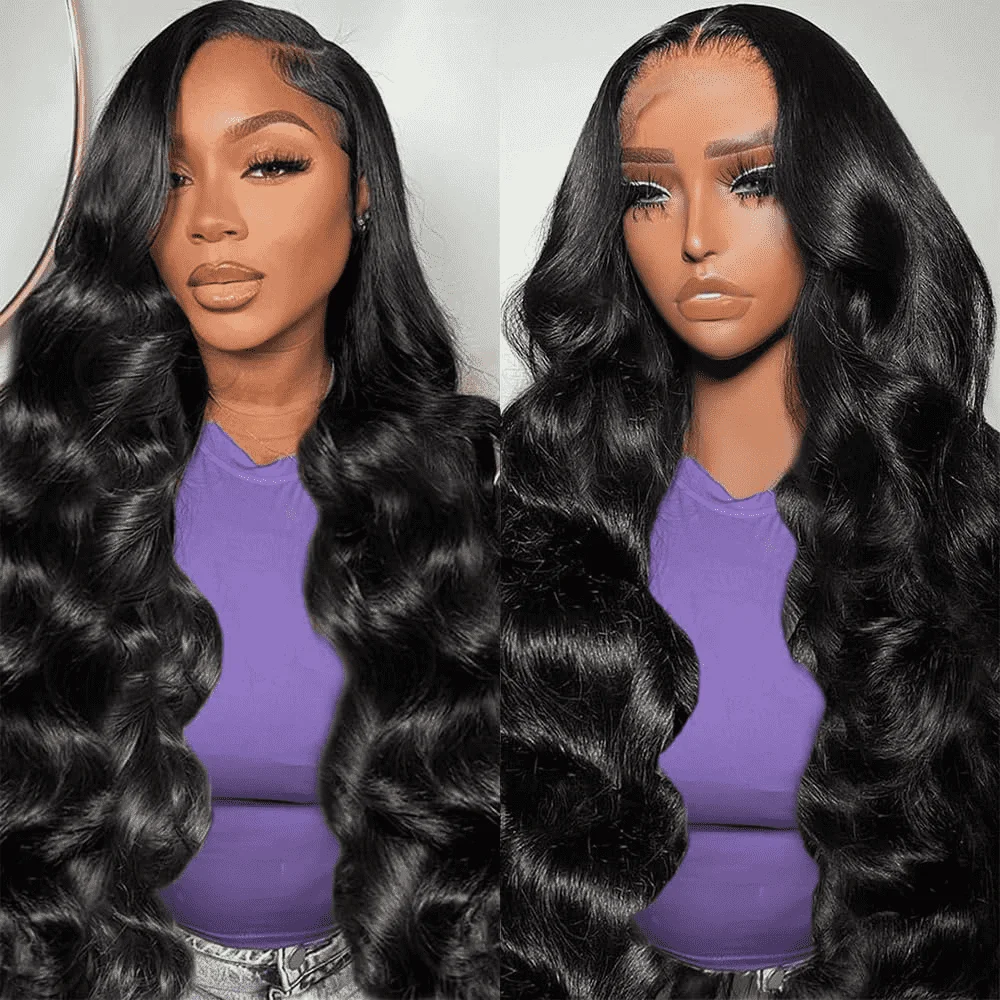 13x6 HD Body Wave Lace Front Human Hair Wig 180% Density Brazilian Water Wave 13x4 Lace Frontal Wig 4x4 Closure Glueless Wig