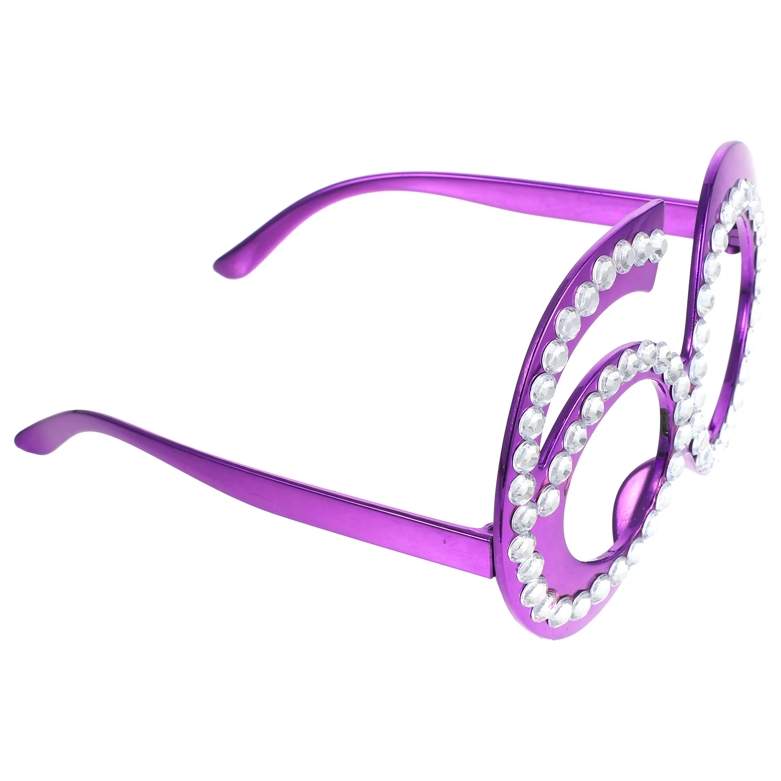 

Sixty Glasses Photobooth Props Birthday Party 60th Decorations for Women Purple