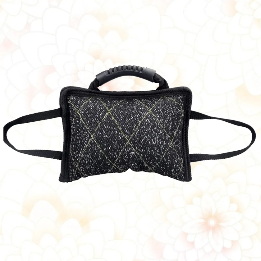 

Подушка-игрушка для собак из усиленного джута с 3 ручками для тренировок, с противоскользящим покрытием, защищает владельца, портативная, с мягкой подкладкой