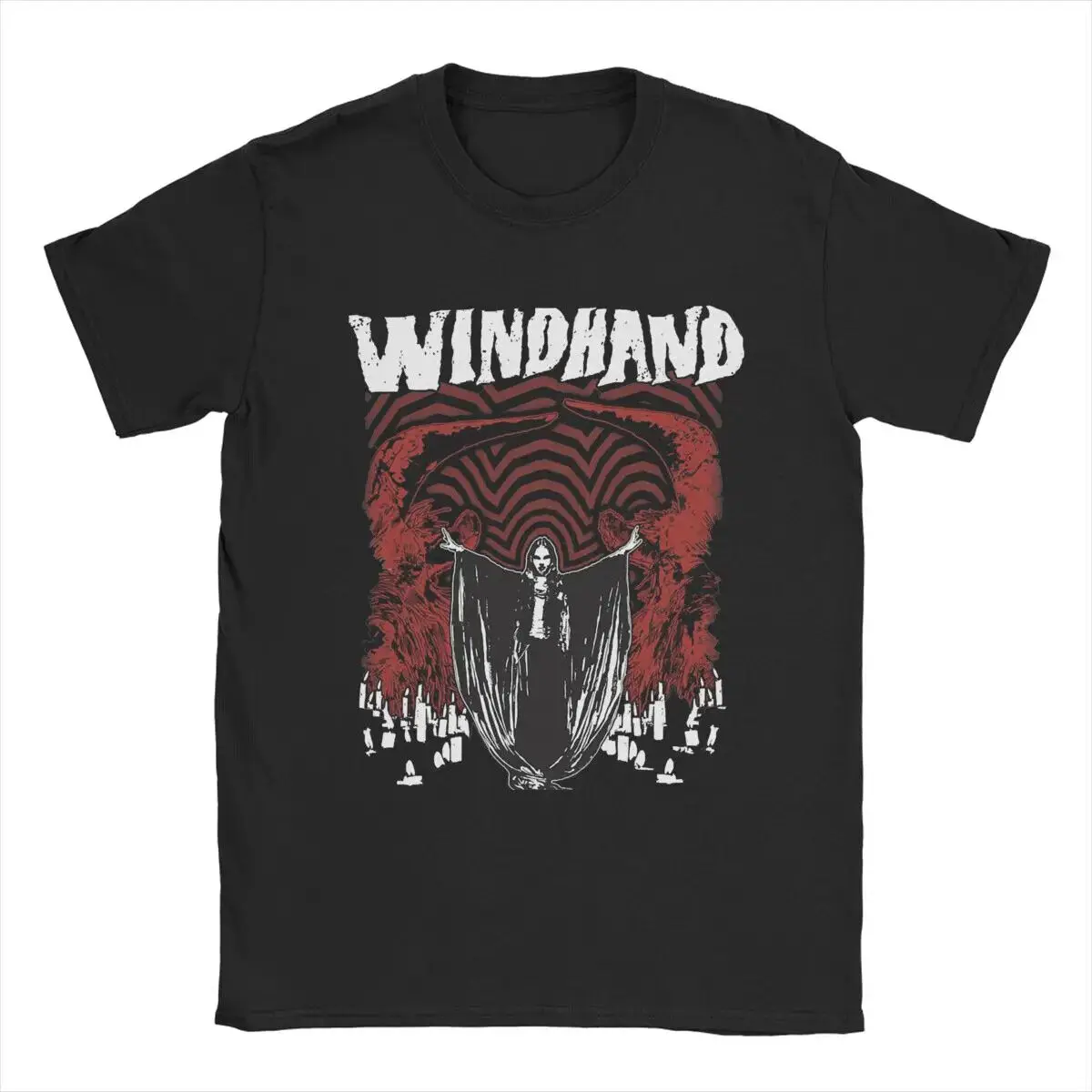 

Novelty Windhand T-Shirt for Men Round Neck Pure Cotton T Shirts Short Sleeve Te