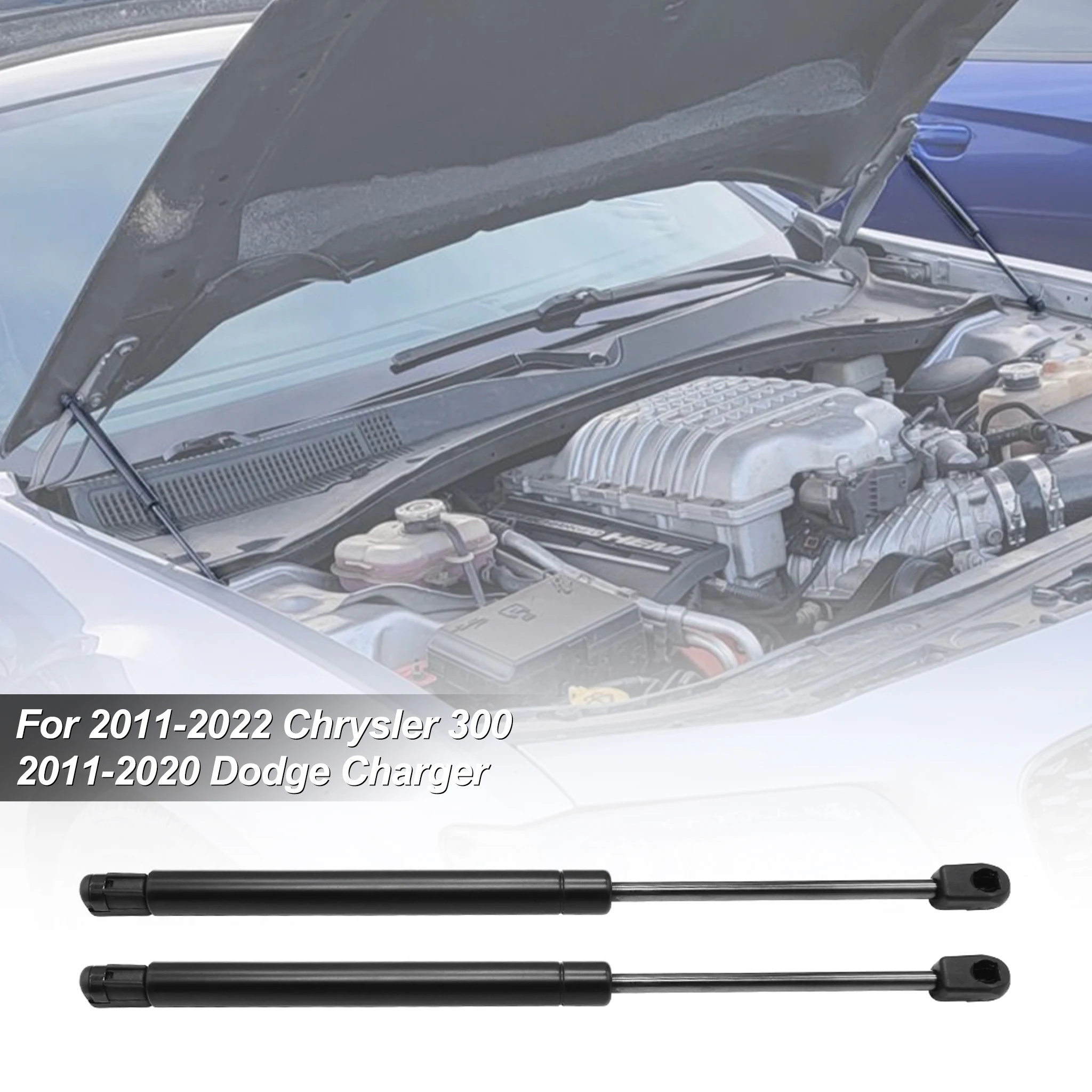 Front Hood Strut Shock For 2011-2020 Dodge Charger Sedan | 2 PCS Bonnet Gas Spring Lift Support, For 2011-2022 Chrysler 300