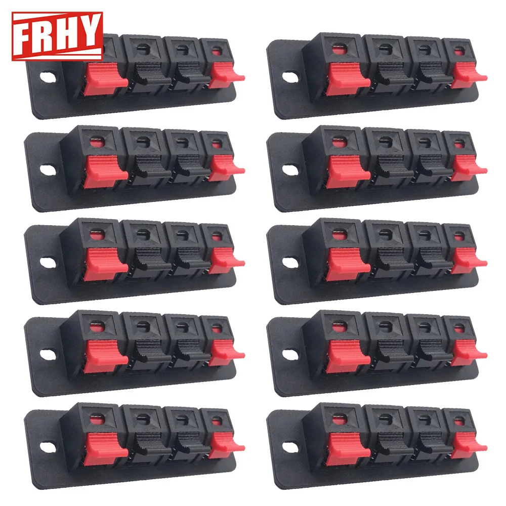 10 PCS Plastic 2/4 Positions Connector Terminal Push In Jack Spring Load Audio Speaker Terminals Breadboard Amplifier Test Clip