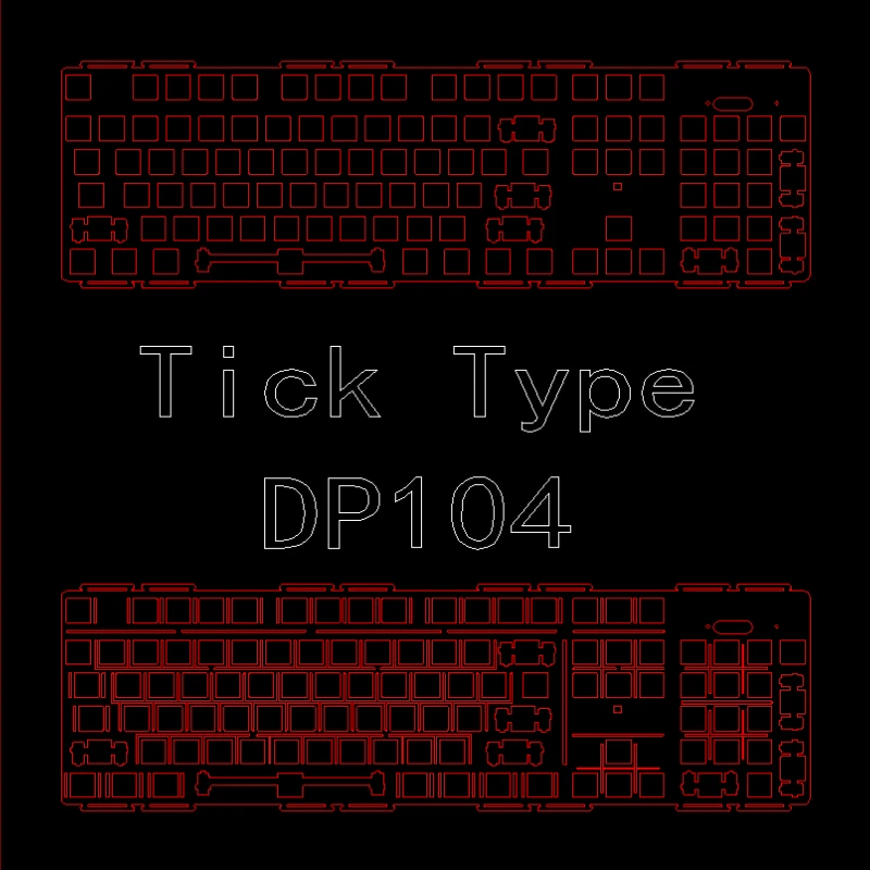

TickType Dp104 Keyboard Positioning Board Customized ALU CF PC POM PP FR4 Positioning Plate for Mechanical Keyboard Accessories
