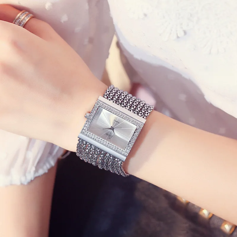 

Fashion Gitter Diamond Bracelet Accessories Square Quartz Watch for Women Birthday Gifts Luxury Elegant High-end Wristwatch Y2k