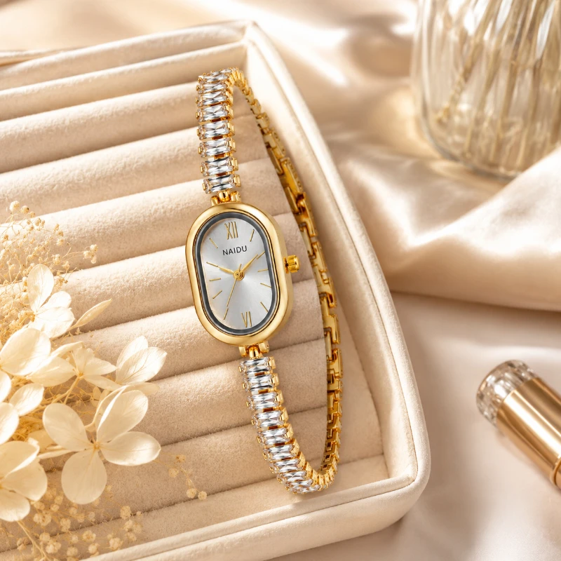 Luxury Fashion Women Watch Small Oval Dial Analog Quartz Ladies Bracelet Wristwatch Simple Elegant Female Clock reloj para mujer