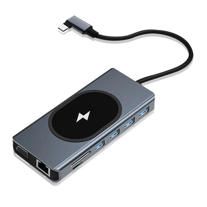 قم بتوسيع الكمبيوتر المحمول الخاص بك باستخدام موزع USB C الذي يتميز بمنفذين متوافقين مع وإيثرنت وقارئ منفذ USB