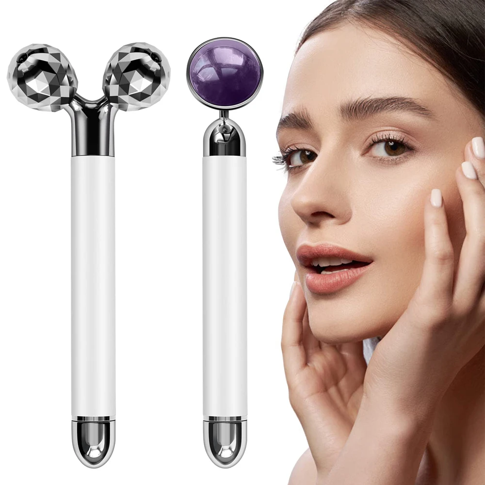 V Face Lifting Electric Facial Massager 3D Face Body Massage Roller Amethyst Eye Massager Skin Care Tool Birthday Gift for Women