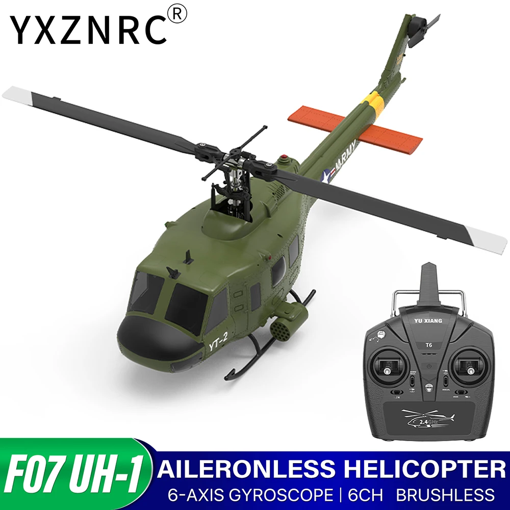 YUXIANG F07 UH-1 Huey Aileronless Helicopter 2.4G 6CH  Dual Brushless Motor 120m 6-axis Gyro Optical Flow Positioning RC Airplan