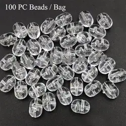 100pcs 47mm/50mm Transparent Stoppers Drill Fishing Cross Beads Floats Balls Double Pearl