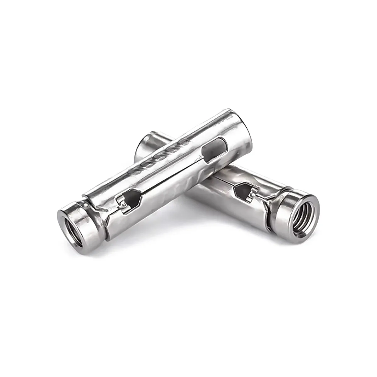 304 Stainless Steel 3-Piece Sleeve Anchors - Fish Scale Tube Internal Expansion Bolts Drop-in Ceiling Expansion Screws M6-M12