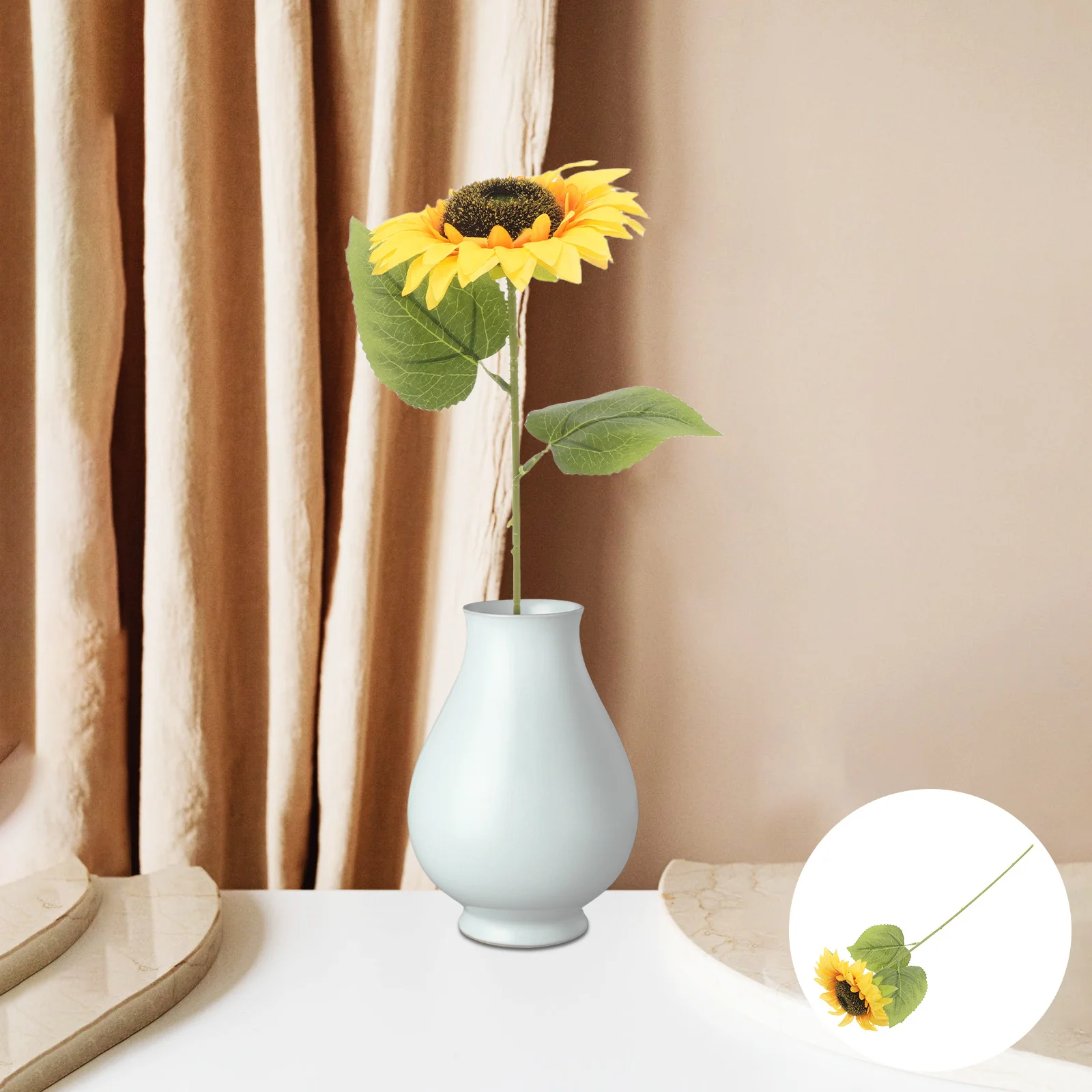 

6 pcs Artificial Sunflowers With Stems Realistic Large Faux Sunflower For Home Wedding Party Decor Yellow Long Stem Flowers