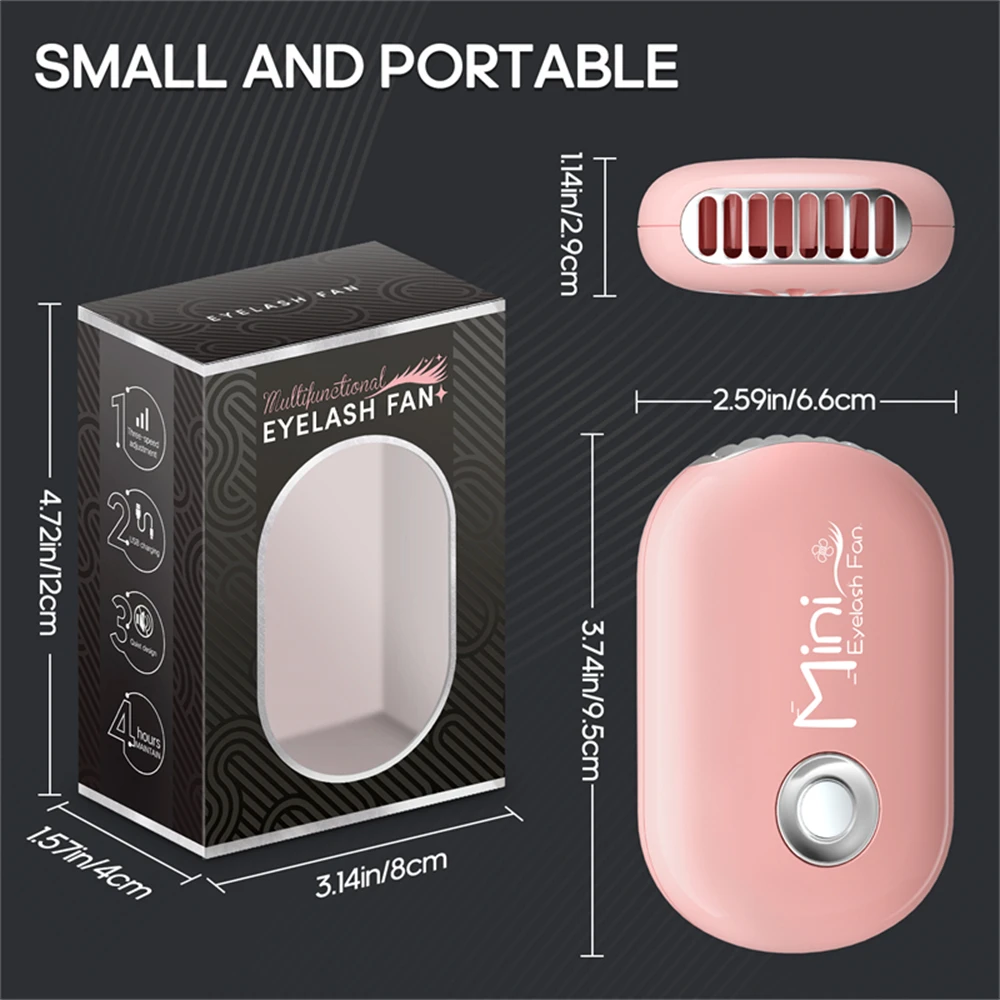 充電式まつげエクステドライヤーファン 3段階風量調節 ポータブルハンドヘルドブロワー 接着剤 マスカラ エクステ冷却ツール